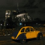 2CV Paris Tour : Visit Paris by 2CV! The back of Notre Dame by Night